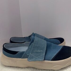 Vionic Denim Blue Lotus RX recovery Slip-On slides Shoes size 9 women’s